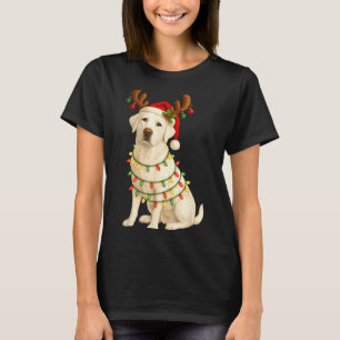 White Lab Christmas Tree Light Pajama Labrador Dog T-Shirt