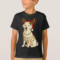 White Lab Christmas Tree Light Pajama Labrador Dog