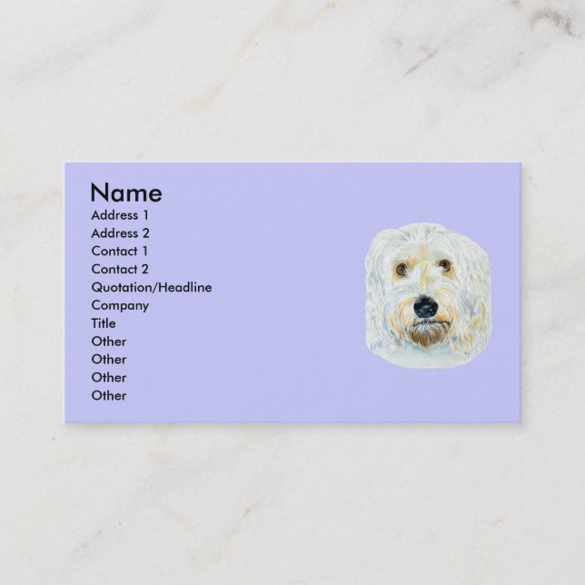 White labradoodle Maggie Business Cards (Front)