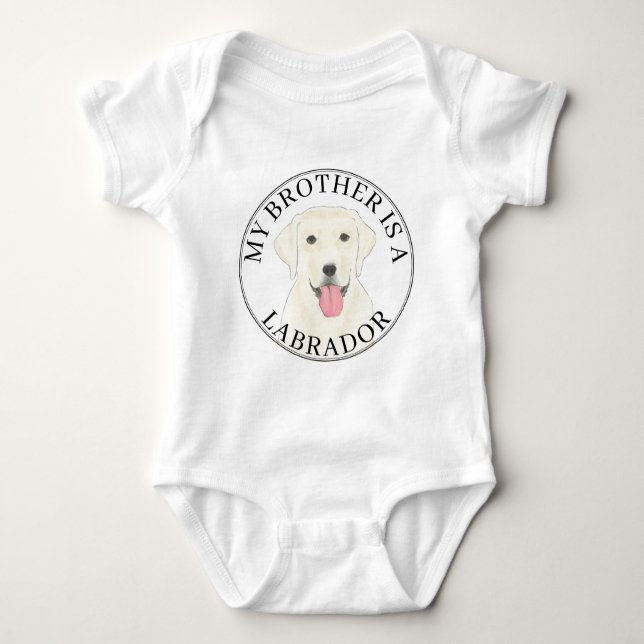 White Labrador Dog Baby Bodysuit (Front)