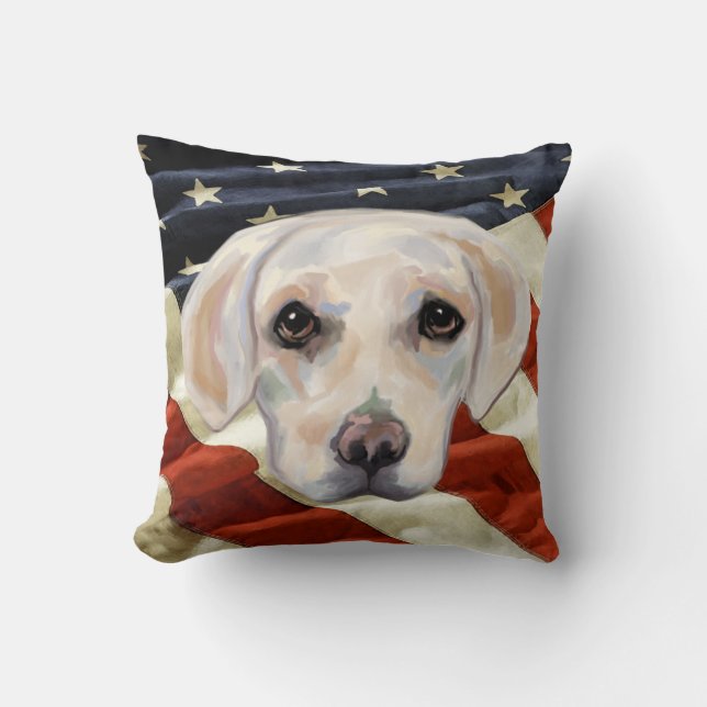 WHITE LABRADOR RETRIEVER CUSHION (Front)