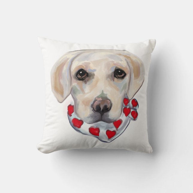 WHITE LABRADOR RETRIEVER CUSHION (Front)