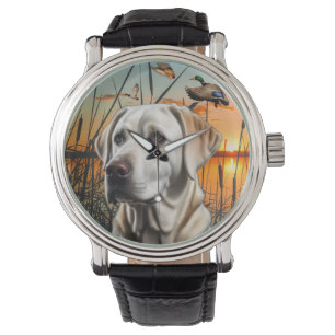 White Labrador Retriever Watch, Duck Hunting Watch