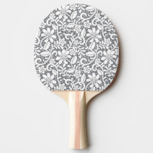 White Lace 1 Ping Pong Paddle