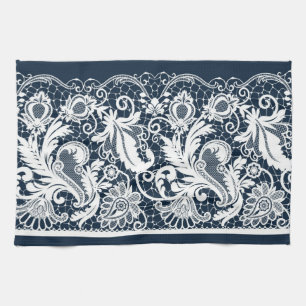 White lace 2 tea towel
