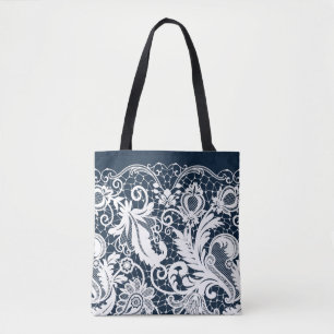 White lace 2 tote bag