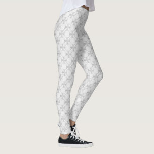 White Lace Abstract Leggings