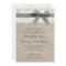 White Lace and Burlap Look Wedding Invitation