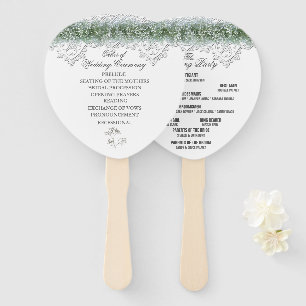 White Lace & Babies Breath Wedding Hand Fan
