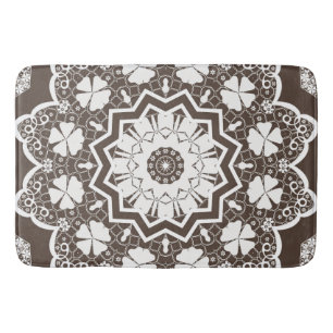 White lace bath mat