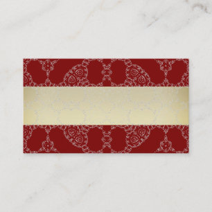 White Lace, Black and Gold Business Cards