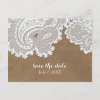 White Lace & Brown Rustic Chic Elegant Wedding