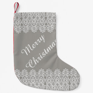 White Lace Christmas Stocking