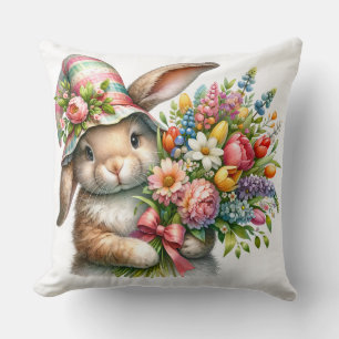 White lace easter cushion