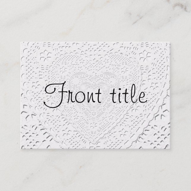 White Lace Fabric  Background Template Business Card (Front)