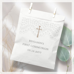 White Lace   First Holy Communion Favour Bag