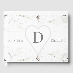 White Lace Monogrammed Guest Book