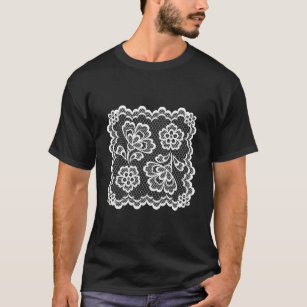 White Lace on Colourful Background. T-Shirt