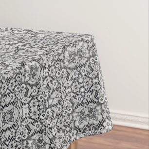 White Lace over Black Tablecloth
