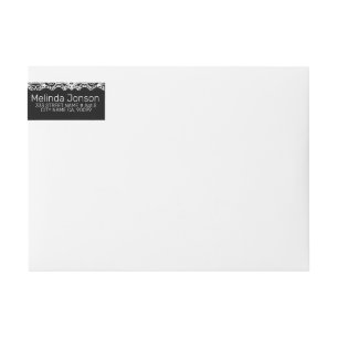 White Lace Over Black Wrap Around Label