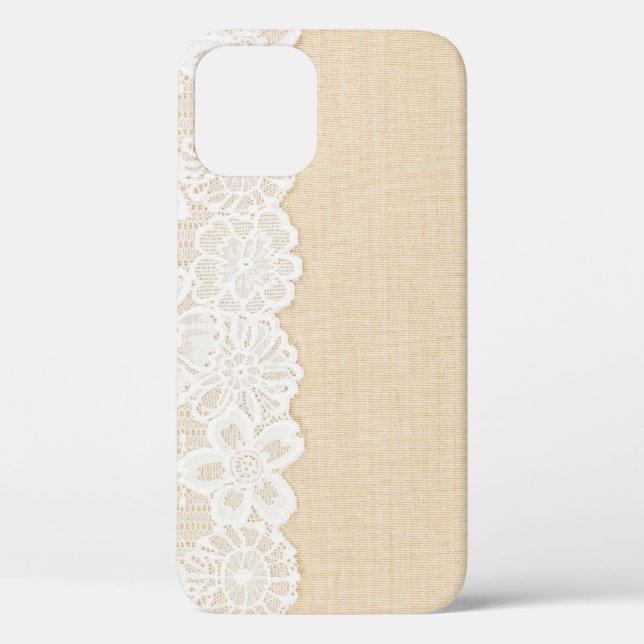 White lace over fabric design. Case-Mate iPhone case (Back)
