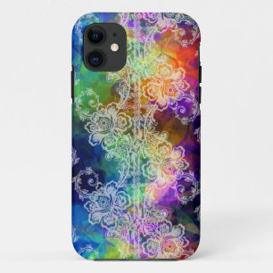 White Lace Over Rainbow Tissue Paper Case-Mate iPh iPhone Case