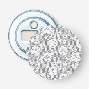White lace pattern on grey background bottle opener