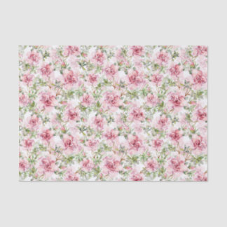 White Lace Pink Roses Gift Bag Matching Tissue Paper
