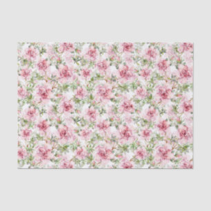 White Lace Pink Roses Gift Bag Matching Tissue Tissue Paper