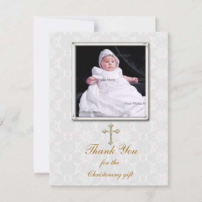 White Lace Religious Photo Card (Front)