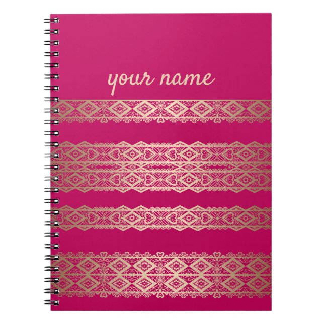White lace romantic decor lacy anniversary elegant notebook (Front)