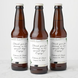 White Lace & Rose Leaves Food & Beverage Label Set
