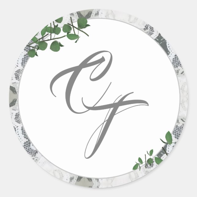White Lace & Rose Leaves Sticker (Front)