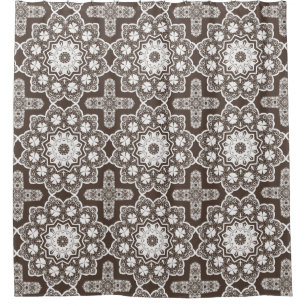 White lace shower curtain