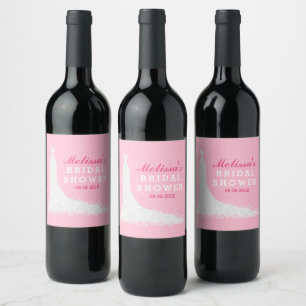 White lace wedding dress Bridal shower 2 Wine Label