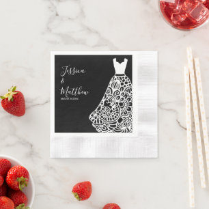 White Lace Wedding Dress Napkin