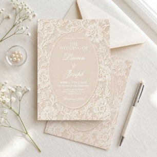 White Lace Wedding Invitation