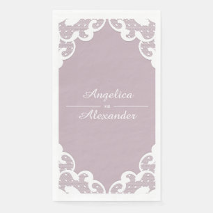 White Lace Wedding Napkin