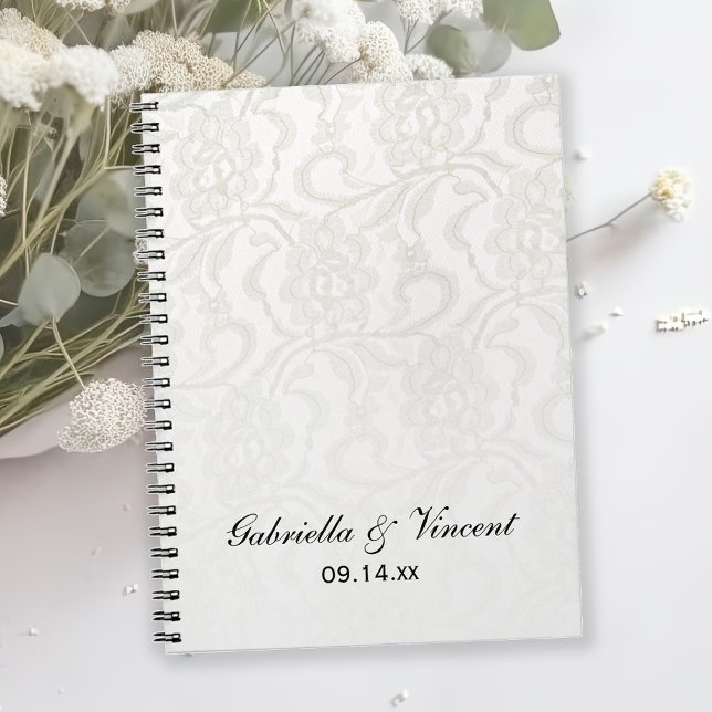 White Lace Wedding Spiral Notebook (Creator Uploaded)