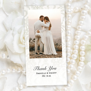White Lace Wedding Thank You