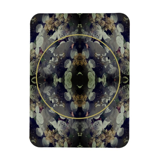 White Lacecap Hydrangea Frame Add Your Photo Magnet (Vertical)