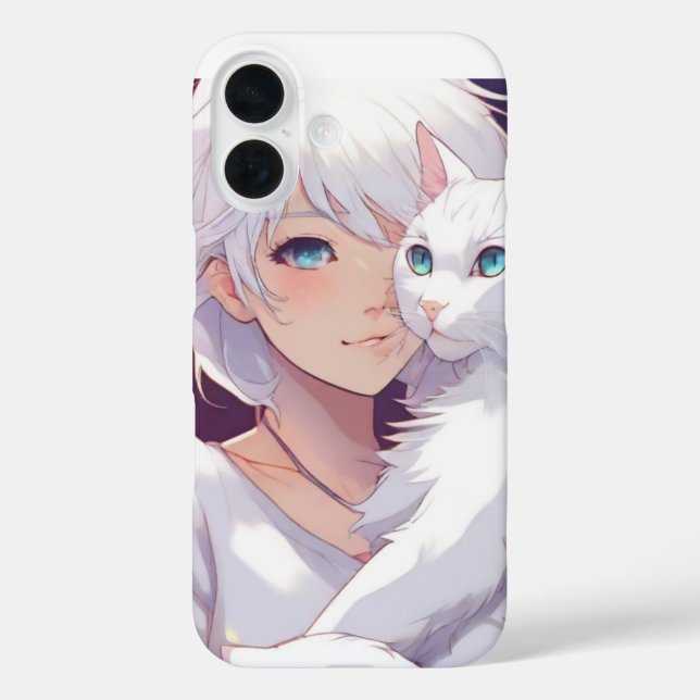 White Lady Cat  Case-Mate iPhone Case (Back)