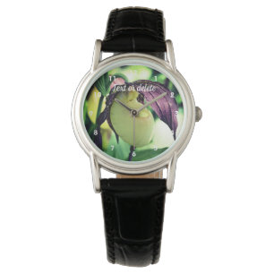 White Lady Slipper Orchid Flower Personalised  Watch