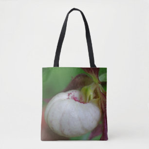 White Lady Slipper Orchid Flower Tote Bag