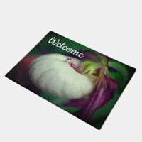 White Lady Slipper Orchid Flower Welcome