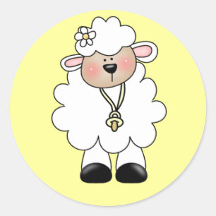 White Lamb Tshirts and Gifts Classic Round Sticker