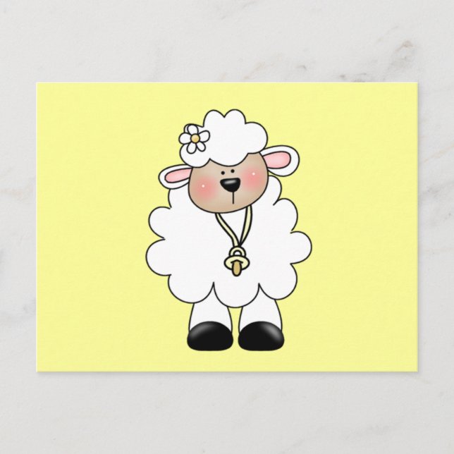 White Lamb Tshirts and Gifts Postcard (Front)