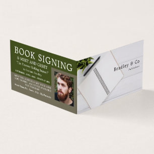 White Laptop, Publisher, Writer Book Signing Business Card
