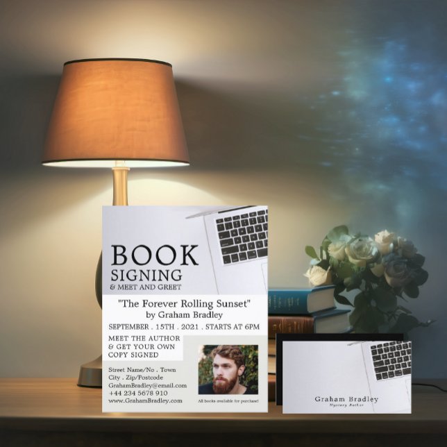 White Laptop, Writers Business Card (Creator Uploaded)