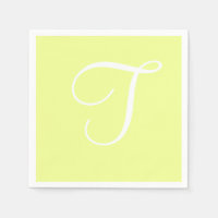White Large Elegant Monogram | Pastel Lime
